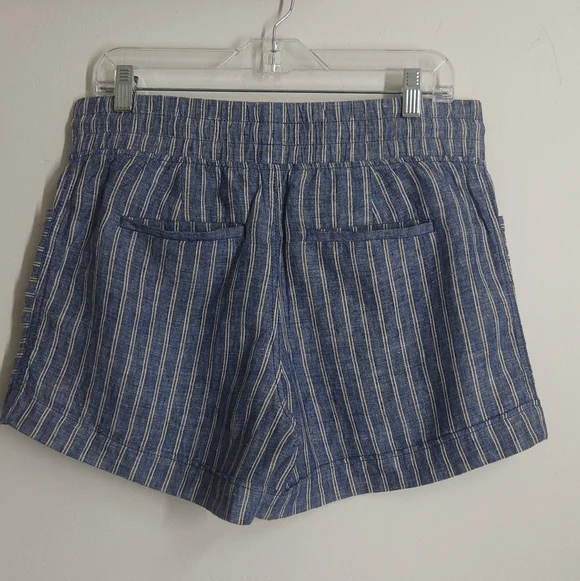 Athleta Cabo 100% Linen Striped Shorts Blue & White Size 8. #A13 - Picture 10 of 10